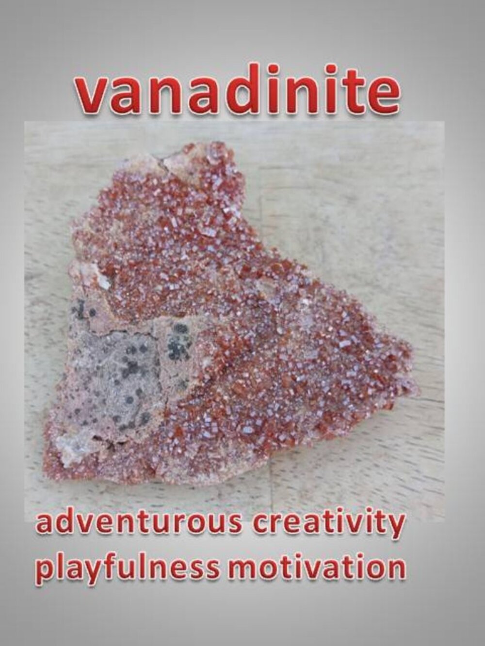 #7 Vanadinite mineral rock crystal stone : Chakra Adventure Motivation
